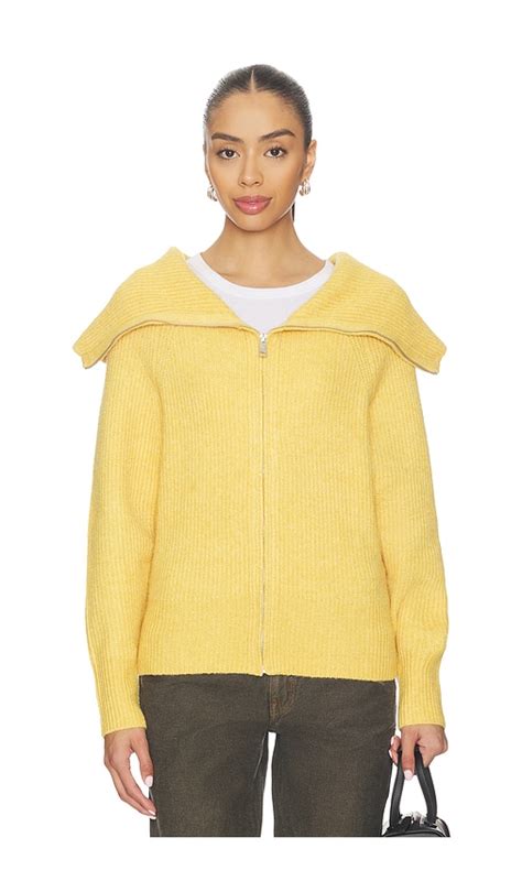 Elodie the Label Leigh Zipup Sweater in Mustard | REVOLVE