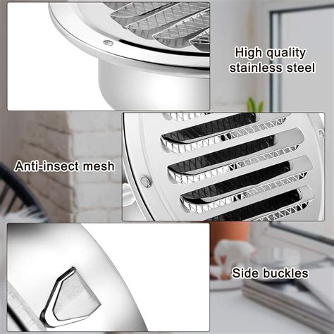 Buy 4 Pcs Stainless Steel Air Outlet Vents Round Louver Grille Cover ...
