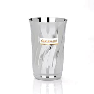 Buy Gurukrupa Stainless Steel Lassi Glass with Wave Design | 650 ml ...