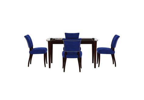 Quipo 4-Seater Dining Table Set ( Without Arms ) ( Walnut Finish )