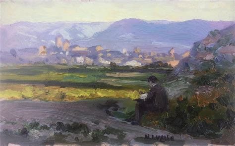 Manuel Isidor Valle Micolau - Spanish landscape oil on board painting ...