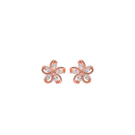 Buy the Rose Gold Tiny Periwinkle Earrings - Silberry