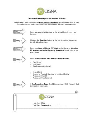 Fillable Online How to Register for myCIGNA Specificdoc Fax Email Print ...