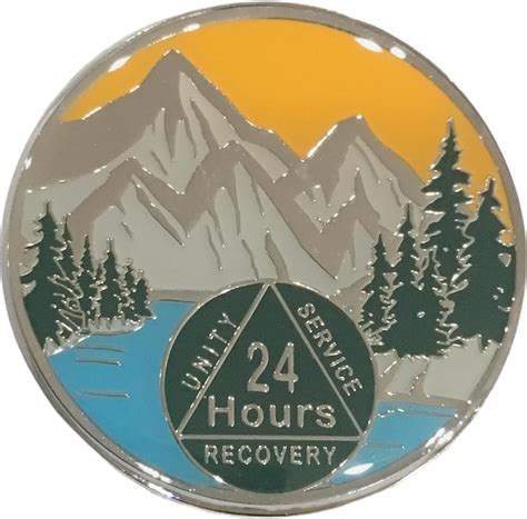 Amazon.com : 24 Hour Sobriety Medallion, AA Mountain Alcoholics ...