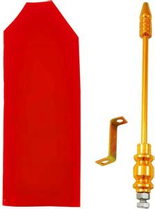 KIING Golden Car Flag Rod with Bracket and red Velvet Cover for Car ...