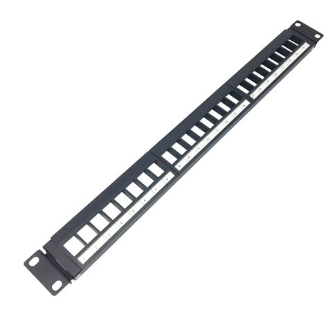 QiaoYoubang 1U Hinged 24 Port Blank Keystone Patch Panel for 19 Inch ...
