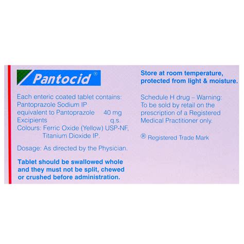 Pantocid Tablet 15's Price, Uses, Side Effects, Composition - Apollo ...