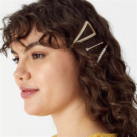 Accessorize London Women's Set of 4 Mixed Pearl Slides Hair Clip Pack ...