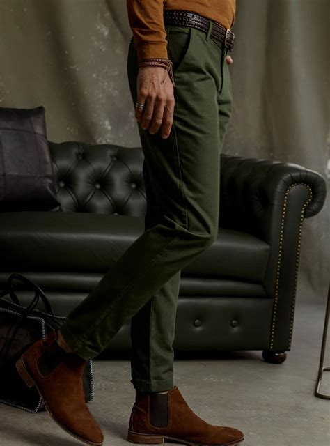 Buy Ranthambore Olive Chino | Casual Olive Solid Chino for Men Online ...