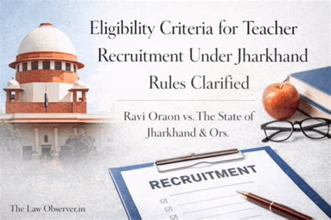 Eligibility Criteria for Teacher Recruitment Under Jharkhand Rules ...