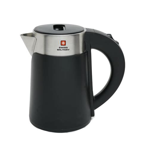 Swiss Military Simmery Stainless Steel Electric Kettle Black 0.8 Ltr ...