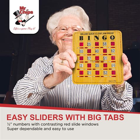 Buy MR CHIPS Jam-Proof Quick-Clear Large Print Fingertip Stitched Bingo ...