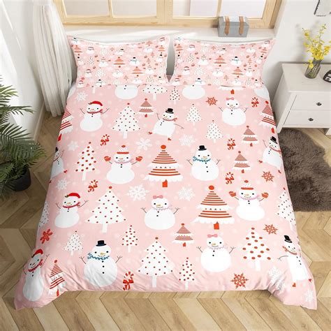 Amazon.com: Christmas Kids Bedding Set Cartoon Snowman Bedding Duvet ...