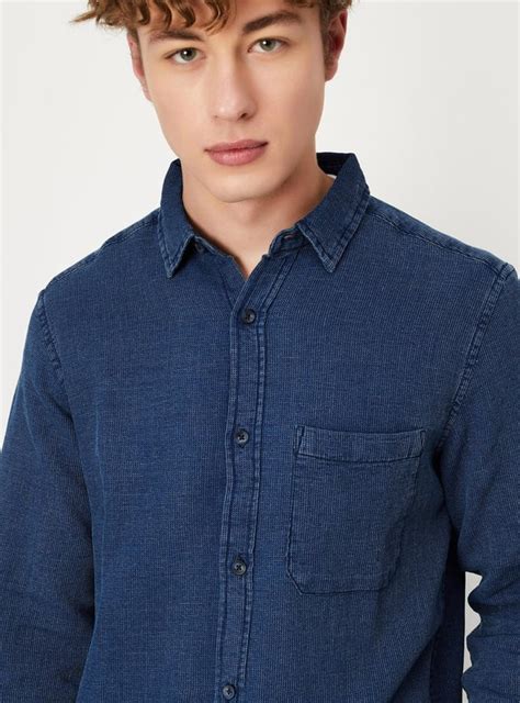 Buy Men Textured Slim Fit Shirt Online at just Rs. 1199.0 ...
