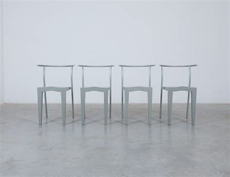 Philippe Starck Kartell Dr. Glob, 1990 - Set of 4 grey chairs, Italy ...