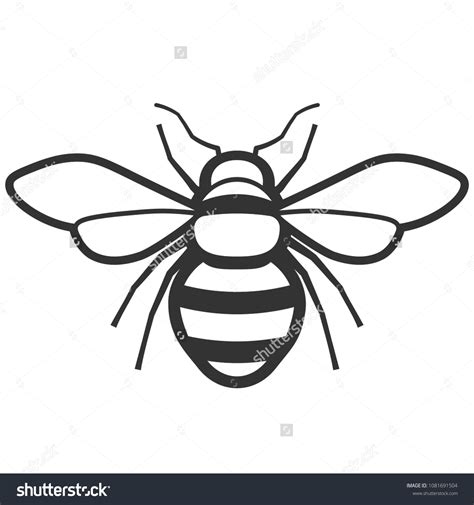 Bee Black And White Clipart