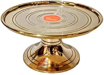 Buy Puja N Pujari Brass Abhishek Patra Plate Tray Stand for God Idols ...