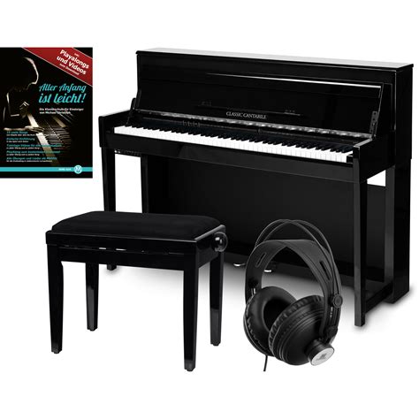 Classic Cantabile UP-1 SH E-Piano Nero Lucido Deluxe Set