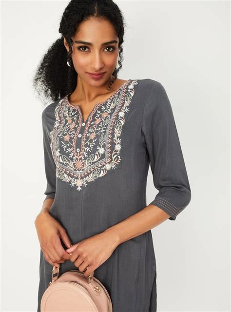 Buy Women Embroidered Kurta with Pocket Online at just Rs. 599.0 ...