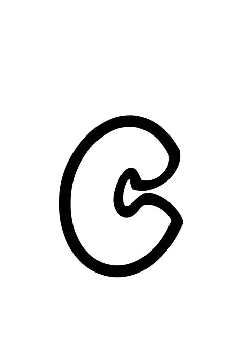 Free Printable Lowercase C Bubble Letter Stencil
