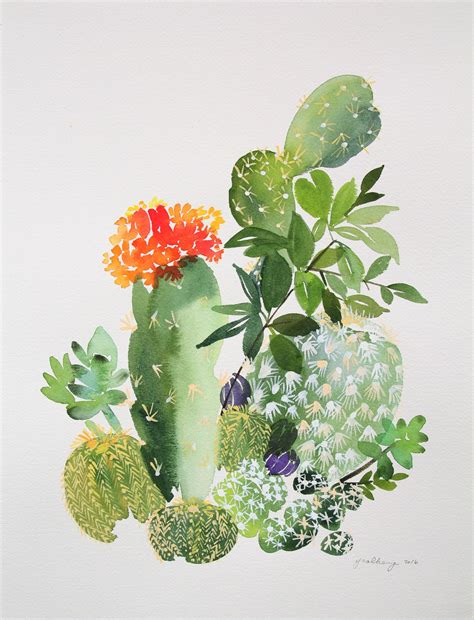 12 Cacti ideas | cactus art, art inspiration, watercolor paintings