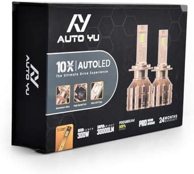AUTO YU 300W LED Headlights Bulb for Car Plug & Play Design 30000LM ...