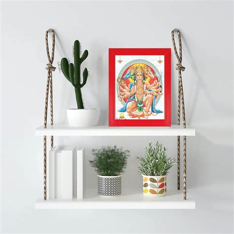 Indianara Panchmukhi Hanuman Anjaneya Framed wall Painting with Table ...