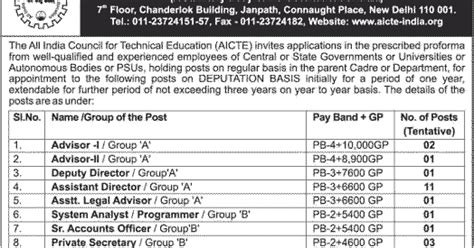 AICTE India Job Notification 2021 posts 48 Posts