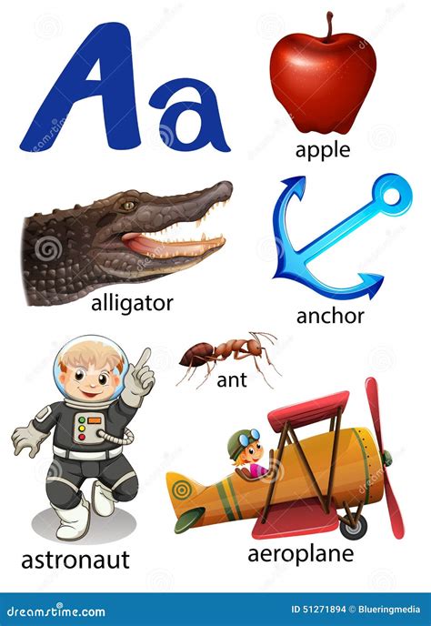 Things that Start with the Letter a Stock Vector - Illustration of ...