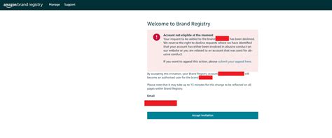 Abusive conduct - Unable to link my brand to seller account