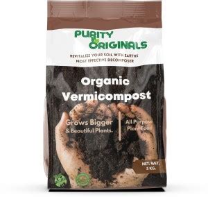 PURITY ORIGINALS Organic Vermi Compost For Garden Plants 5 kg Manure ...