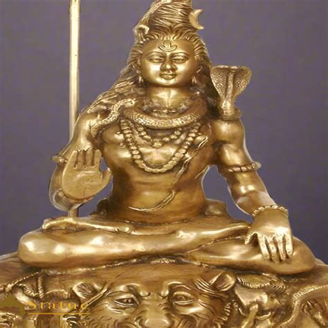 Brass Large Shiva Statue Antique Finish 35 Inches – StatueStudio
