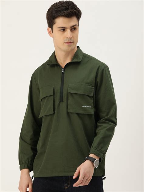 Trendy Men's Olive Flap Pocket Relaxed Fit Solid Casual Shirt | Men ...