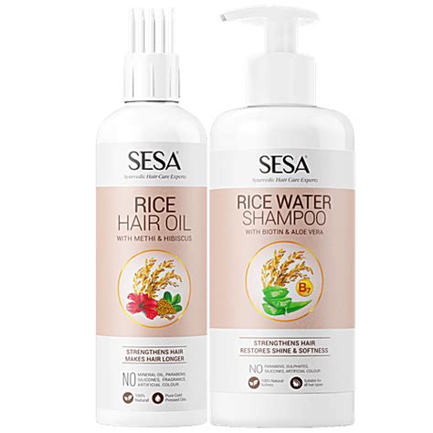 Buy Sesa Rice Water Long & Strong Hair Combi - Oil & Shampoo Online at ...