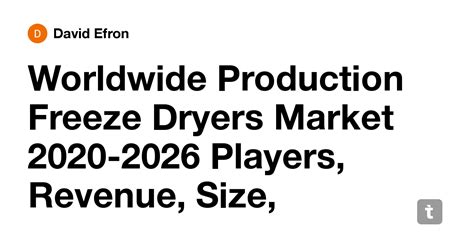 Worldwide Production Freeze Dryers Market 2020-2026 Players, Revenue ...