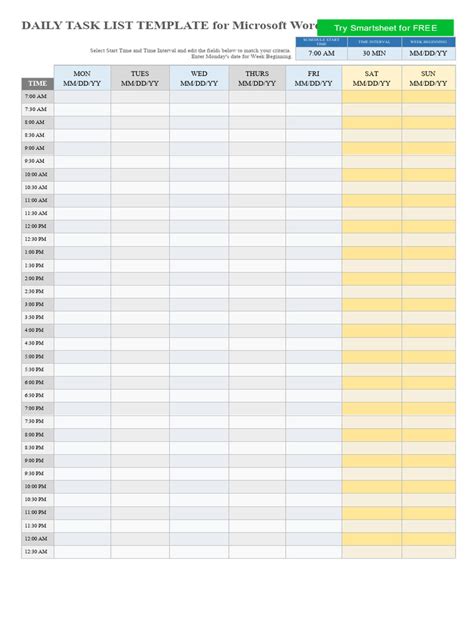 IC Daily Task List Template For Microsoft Word 11833 - WORD | PDF