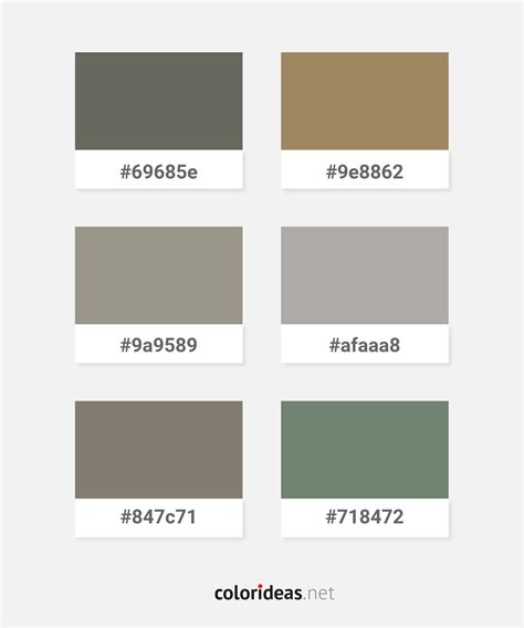 Desert Brown Gray Dark Khaki Color Palette | Color palette ideas