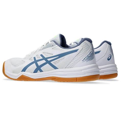 Asics UPCOURT 5 Badminton Shoes (White/Denim Blue) – Sportswing.in
