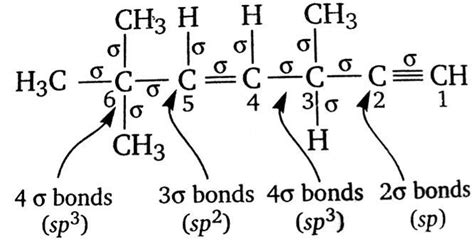 C2-c3+bond+hybridisation in hex4en1yne - Brainly.in
