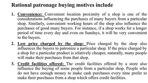 Patronage buying motives | PPTX