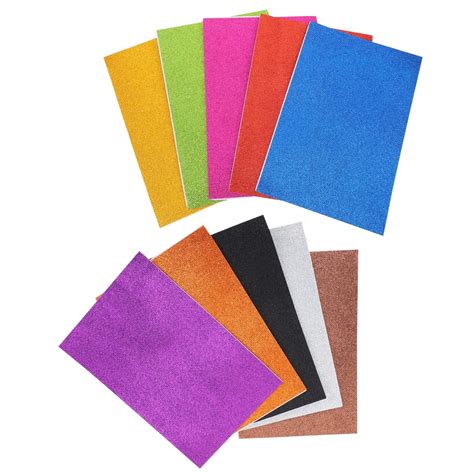 Glitter Craft Foam Paper Sheets: Eva Color Foam Paper 10Pcs Self ...
