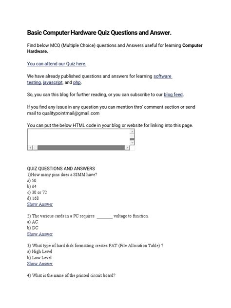 Computer Hardware Questions 的图像结果