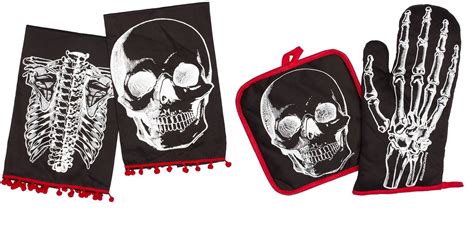 Sourpuss Set -X-ray - 2 Tea Towels, 1 Oven Mitt, 1 Potholder : Amazon.in