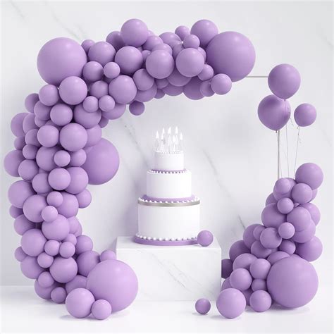 atorakushon Latex 10"Inch Purple Pastel Balloons 126Pcs with 2 Roll ...