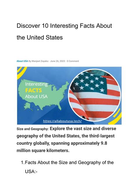 PPT - 10 Interesting Facts About USA PowerPoint Presentation, free ...