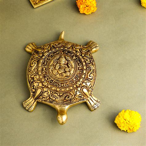 Brass Ganesha Tortoise Vastu Decor (2 Inch) – Vedansh Craft