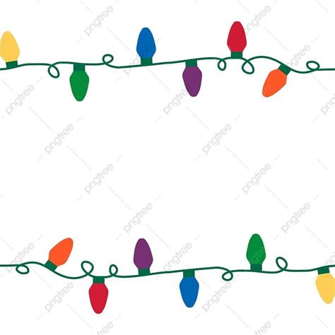 Christmas Light String Vector Hd Images, Christmas Lights Seamless ...