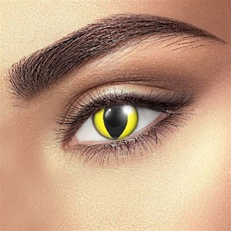 Yellow Cat Contact Lenses (1 pair) - Lucifer - Halloween & Crazy ...