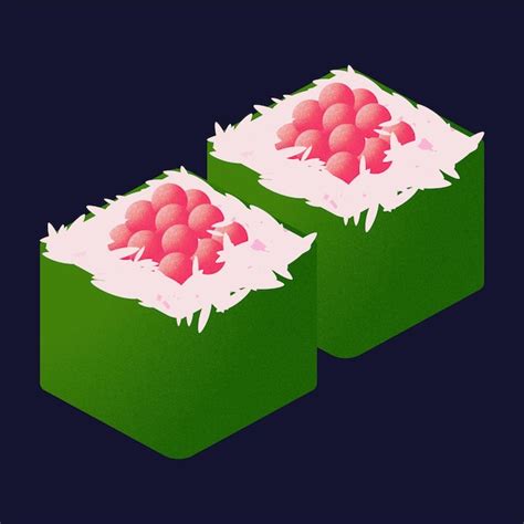 Personagens bonitos da cultura japonesa Rótulo de sushi verde | Vetor ...