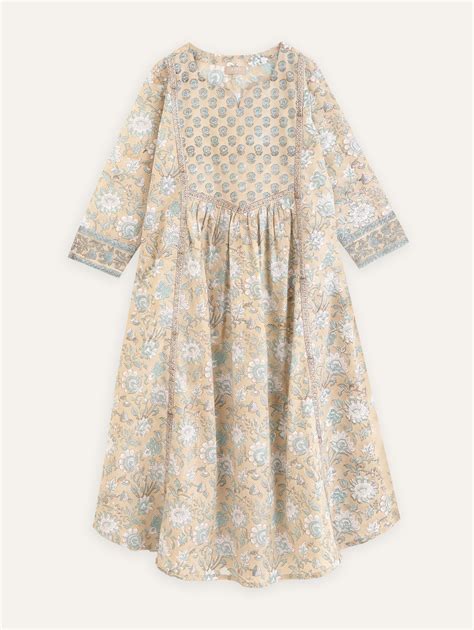 Prema Cotton Block Printed A-Line Kurta